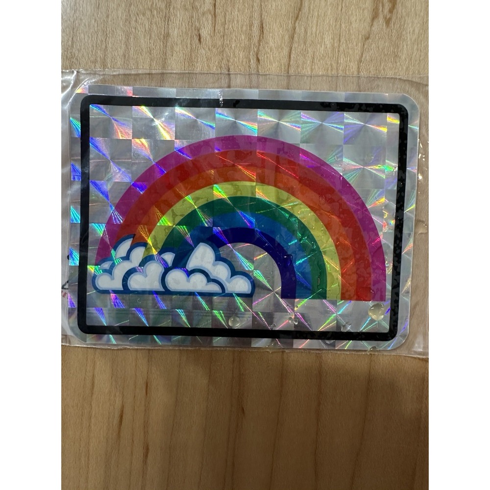 Armadillo Brand Vintage 80s 90s Rainbow Prismatic Vending Sticker Decal 4in